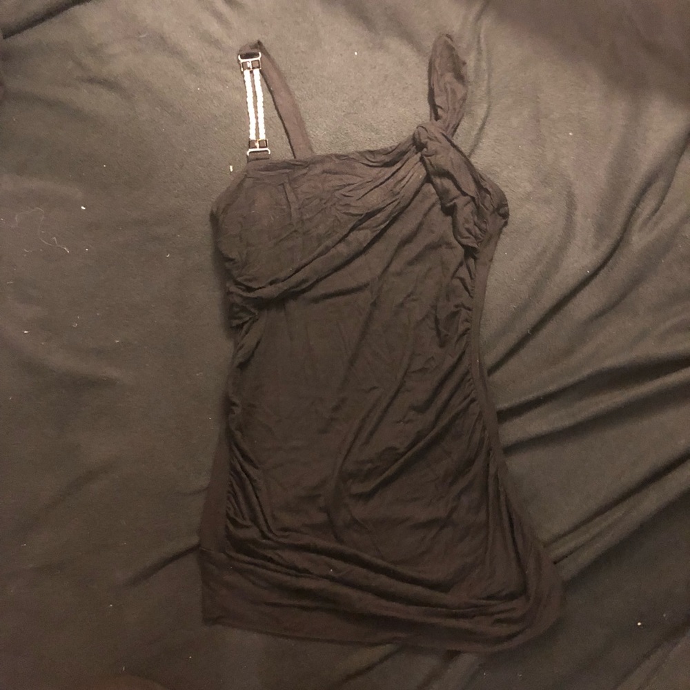 Black asymmetrical glam top